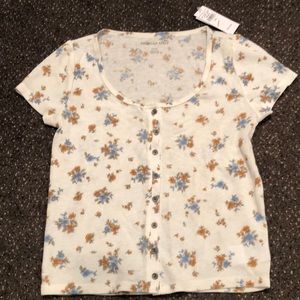 baby doll short sleeve with button detail